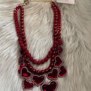 Betsey Johnson Red Heart Necklace